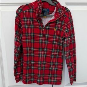 Polo Ralph Lauren Red Plaid Quarter Zip Pullover